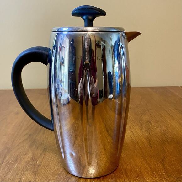 Starbucks Barista 2003 French Press Coffee Maker Pot Silver Stainless Steel - Picture 1 of 5